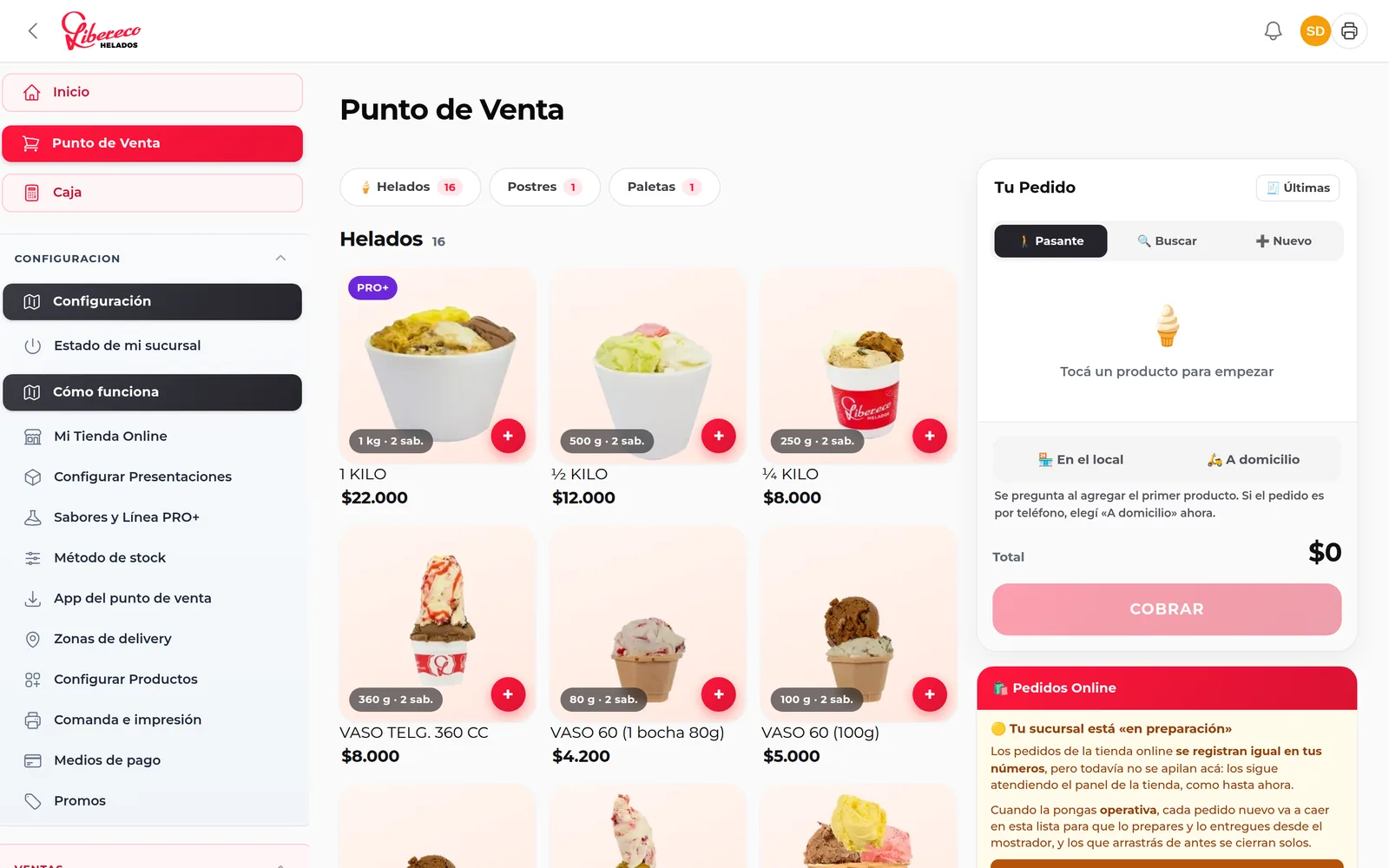 Libereco Helados: Punto de venta de las sucursales